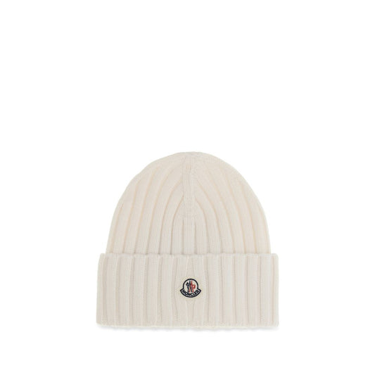 Moncler White Wool Oves Aries Beanie