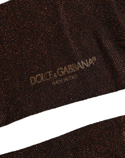 Dolce & Gabbana Men Brown Viscose Over The Calf Accessory Socks