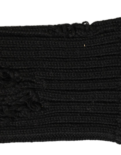 Dolce & Gabbana Black Cotton Distressed Mid Calf Accessory Socks