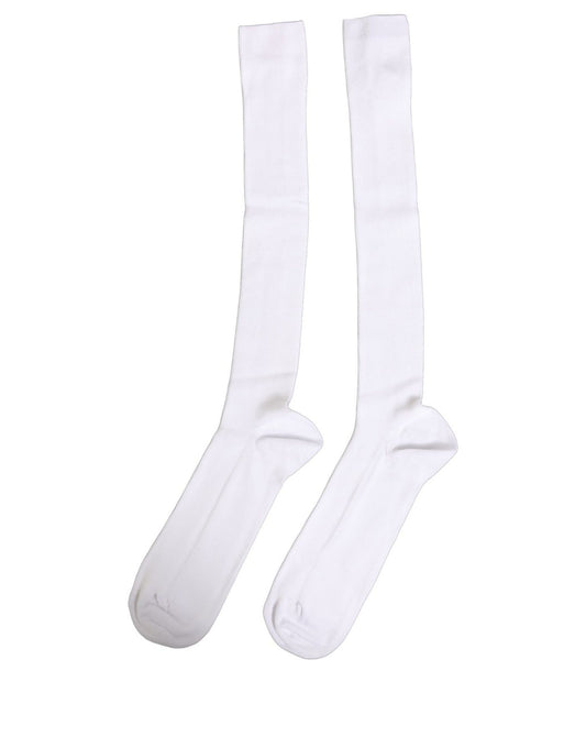 Dolce & Gabbana Men White Viscose Over The Calf Accessory Socks