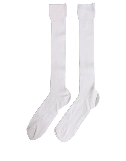 Dolce & Gabbana Men White Viscose Over The Calf Accessory Socks