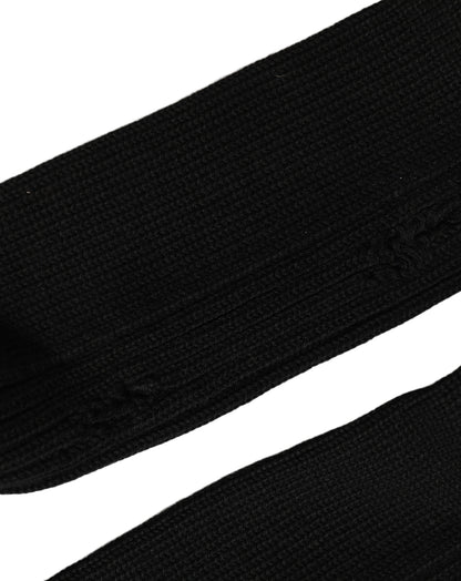 Dolce & Gabbana Men Black Cotton Distressed Mid Calf Accessory Socks