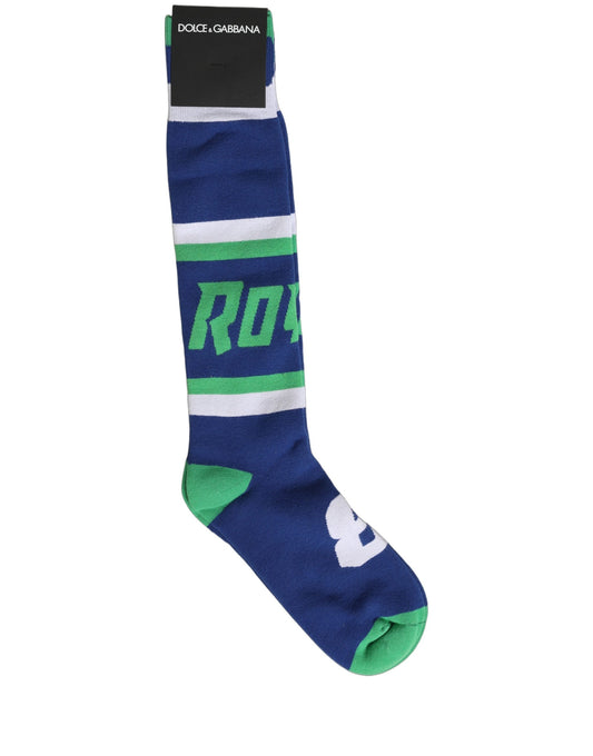 Dolce & Gabbana Men Multicolor Cotton Knee High Accessory Socks