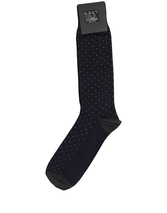 Dolce & Gabbana Men Black Cotton Polka Dot Mid Calf Accessory Socks