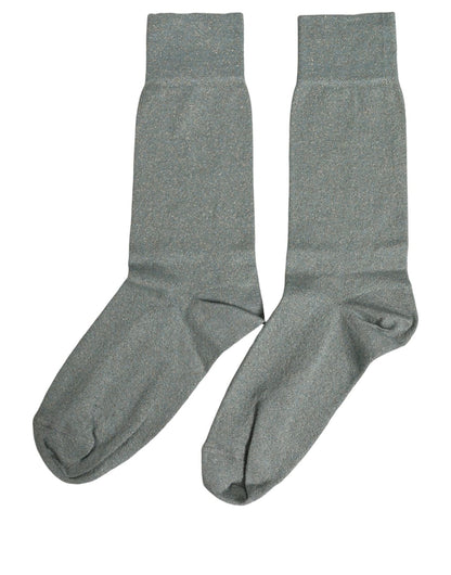 Dolce & Gabbana Gray Viscose Logo Mid Calf Accessory Socks