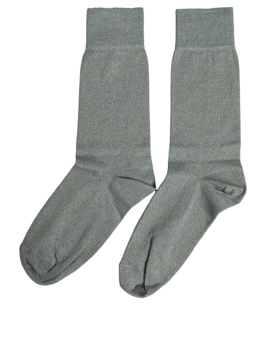 Dolce & Gabbana Gray Viscose Logo Mid Calf Accessory Socks