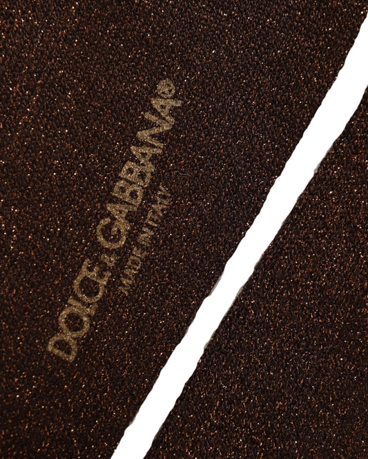 Dolce & Gabbana Dark Brown Viscose Logo Mid Calf Accessory Socks