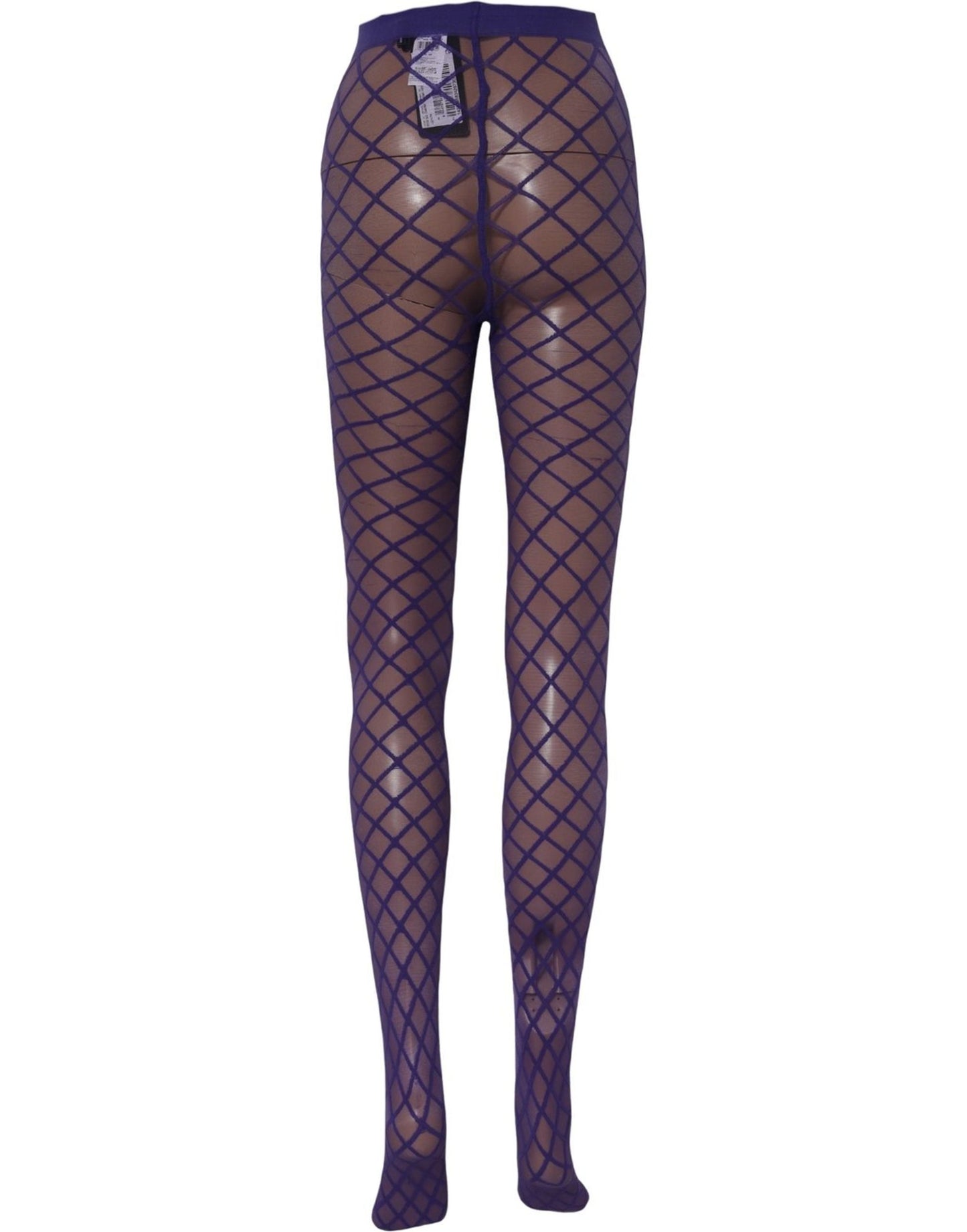 Dolce & Gabbana Purple Nylon Fishnet Pantyhose Stockings Socks