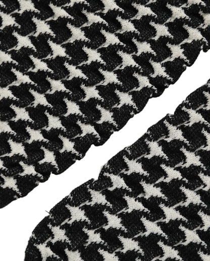 Dolce & Gabbana Black White Houndstooth Ankle Length Socks