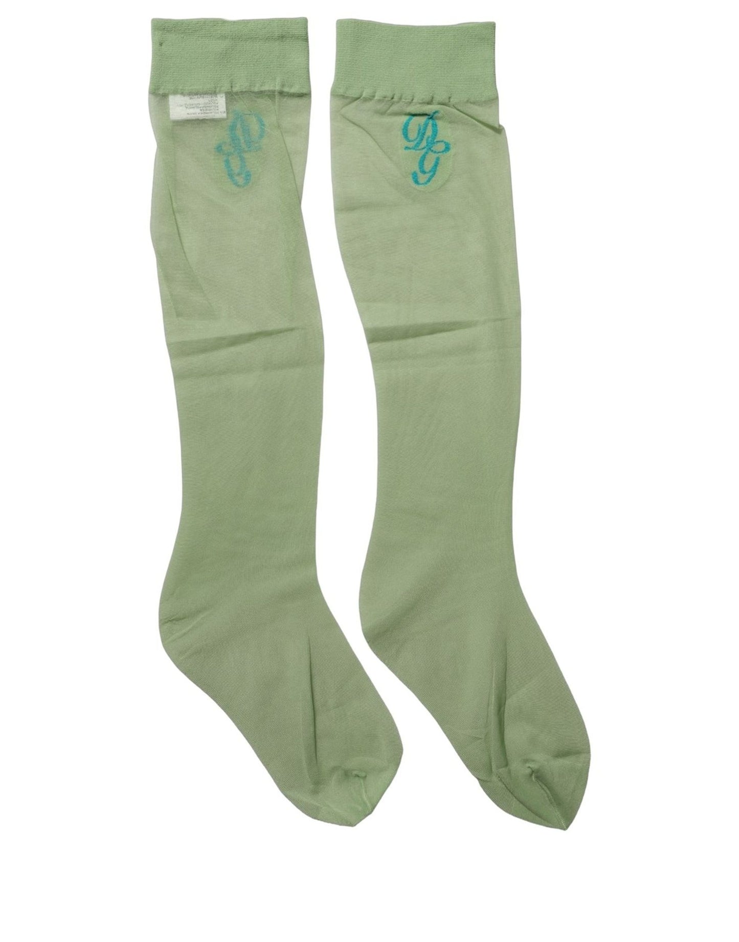 Dolce & Gabbana Green Knee High Sheer Nylon Accessory Socks
