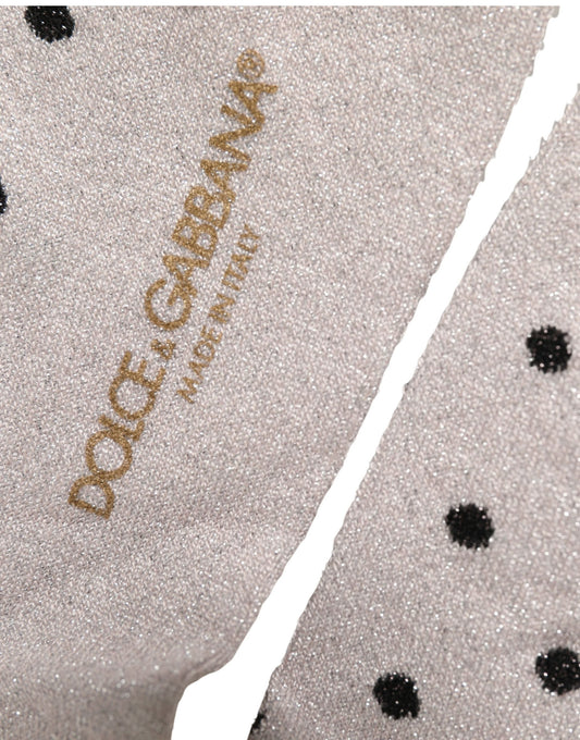 Dolce & Gabbana Gray Viscose Stretch Dotted Women Accessory Socks