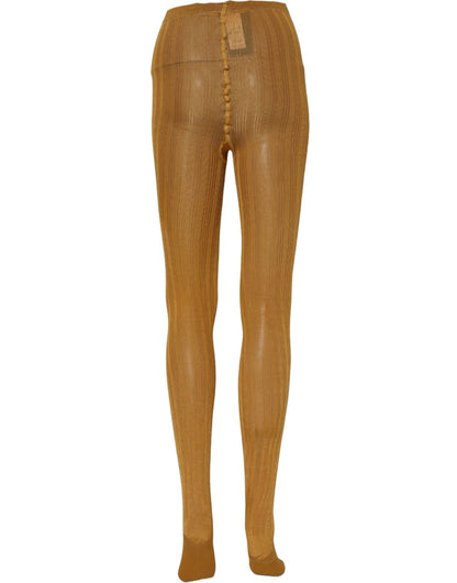 Dolce & Gabbana Mustard Nylon Tights Pantyhose Stockings Socks