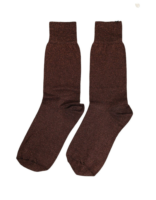Dolce & Gabbana Dark Brown Viscose Mid Calf Accessory Socks