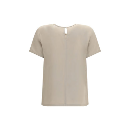 Max Mara Beige Silk T-Shirt