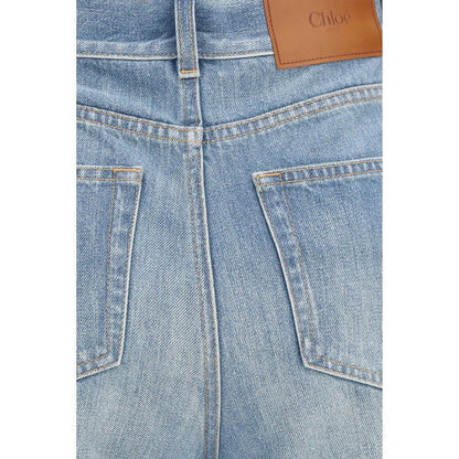 Chloé Blue Cotton Flared Jeans