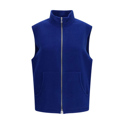 RIER Blue Wool Oves Aries Sleeveless Jacket