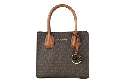 Michael Kors MICHAEL KORS Mercer 35S1GM9M2B Medium Logo And Leather Accordion Crossbody Bag In Brown