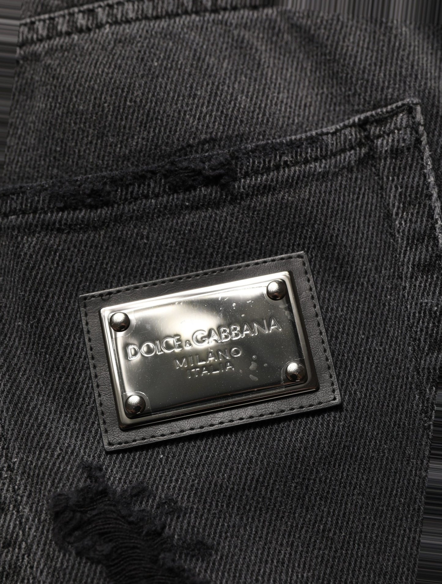Dolce & Gabbana Dark Gray Distressed Oversize Men Denim Jeans