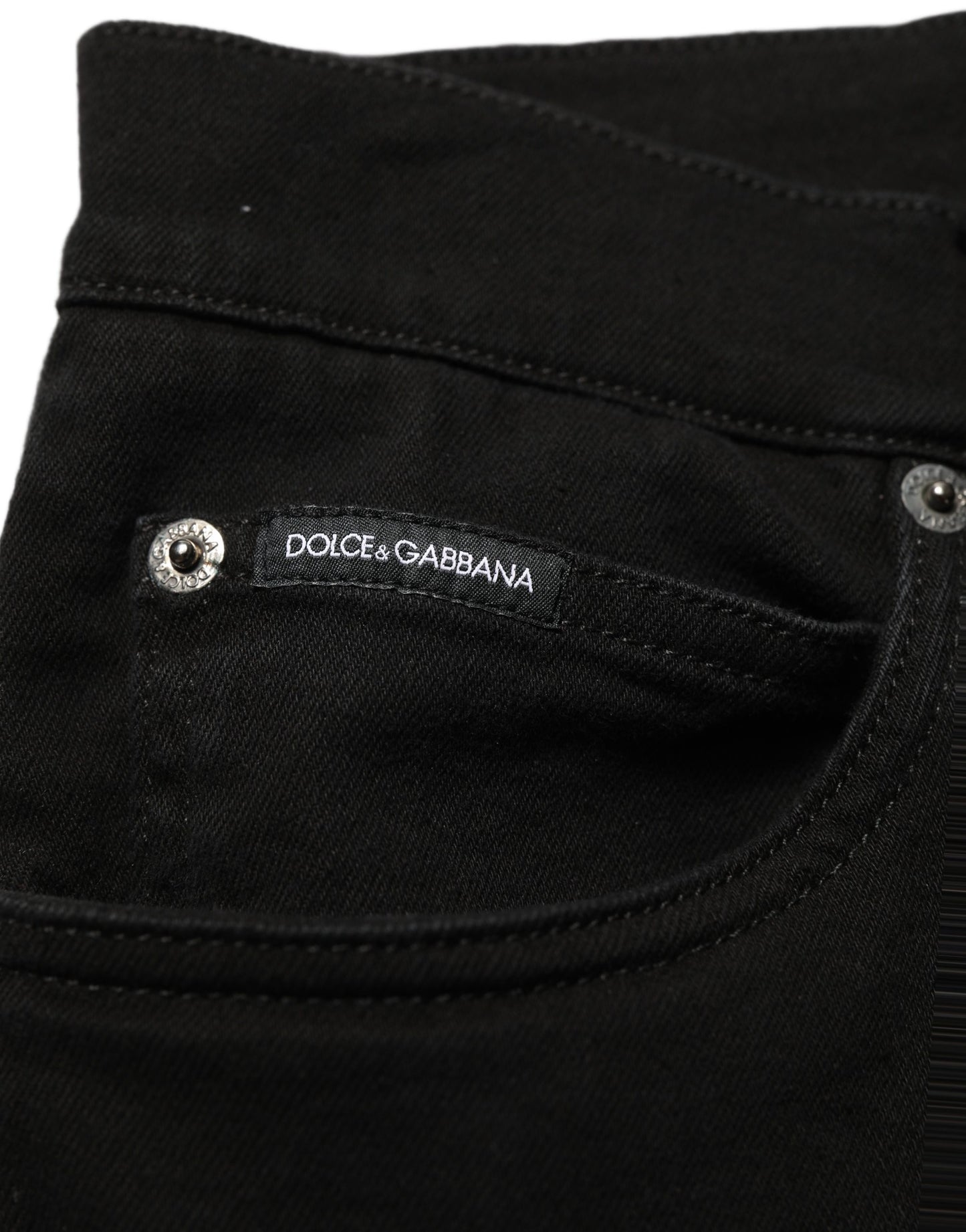 Dolce & Gabbana Black CottonStretch Regular Skinny Denim Jeans