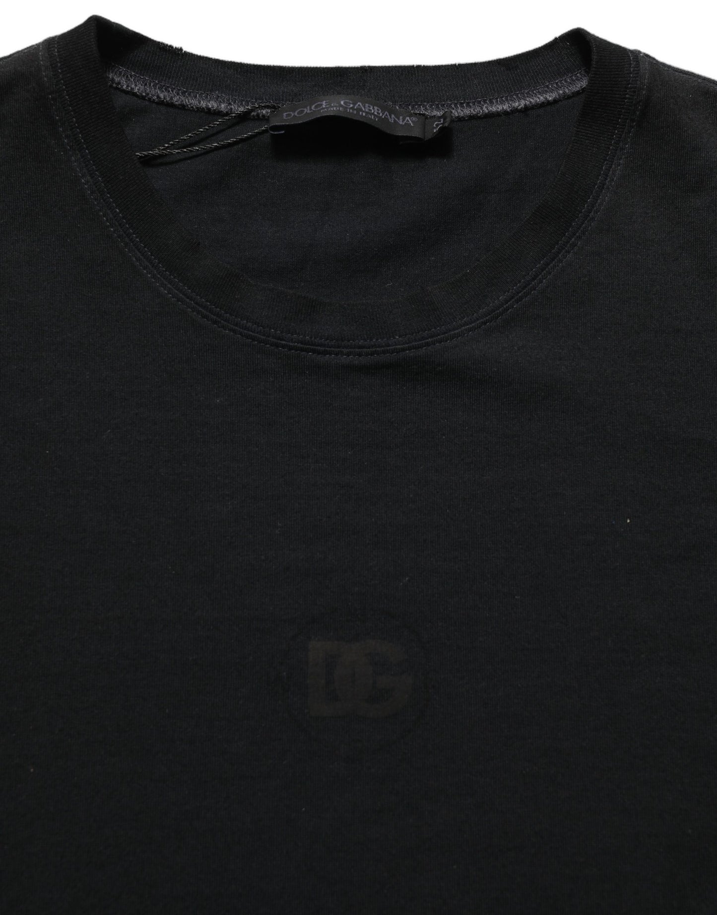 Dolce & Gabbana Black Cotton Short Sleeve Crew Neck T-shirt