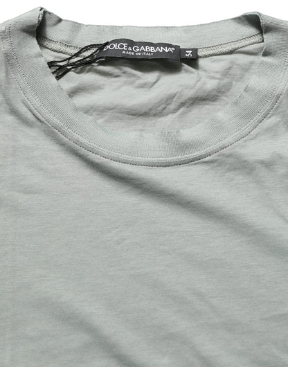 Dolce & Gabbana Green Cotton Short Sleeve Crew Neck T-shirt