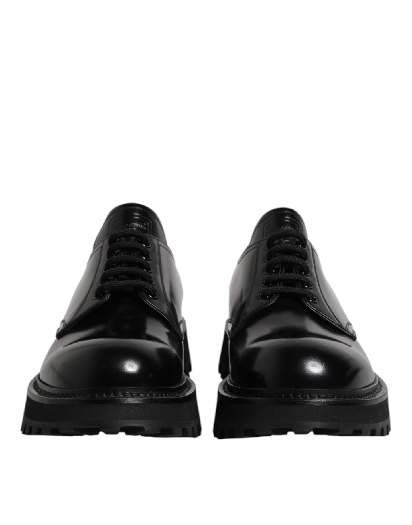 Dolce & Gabbana Black Calf Leather Hi-Trekking Derby Shoes