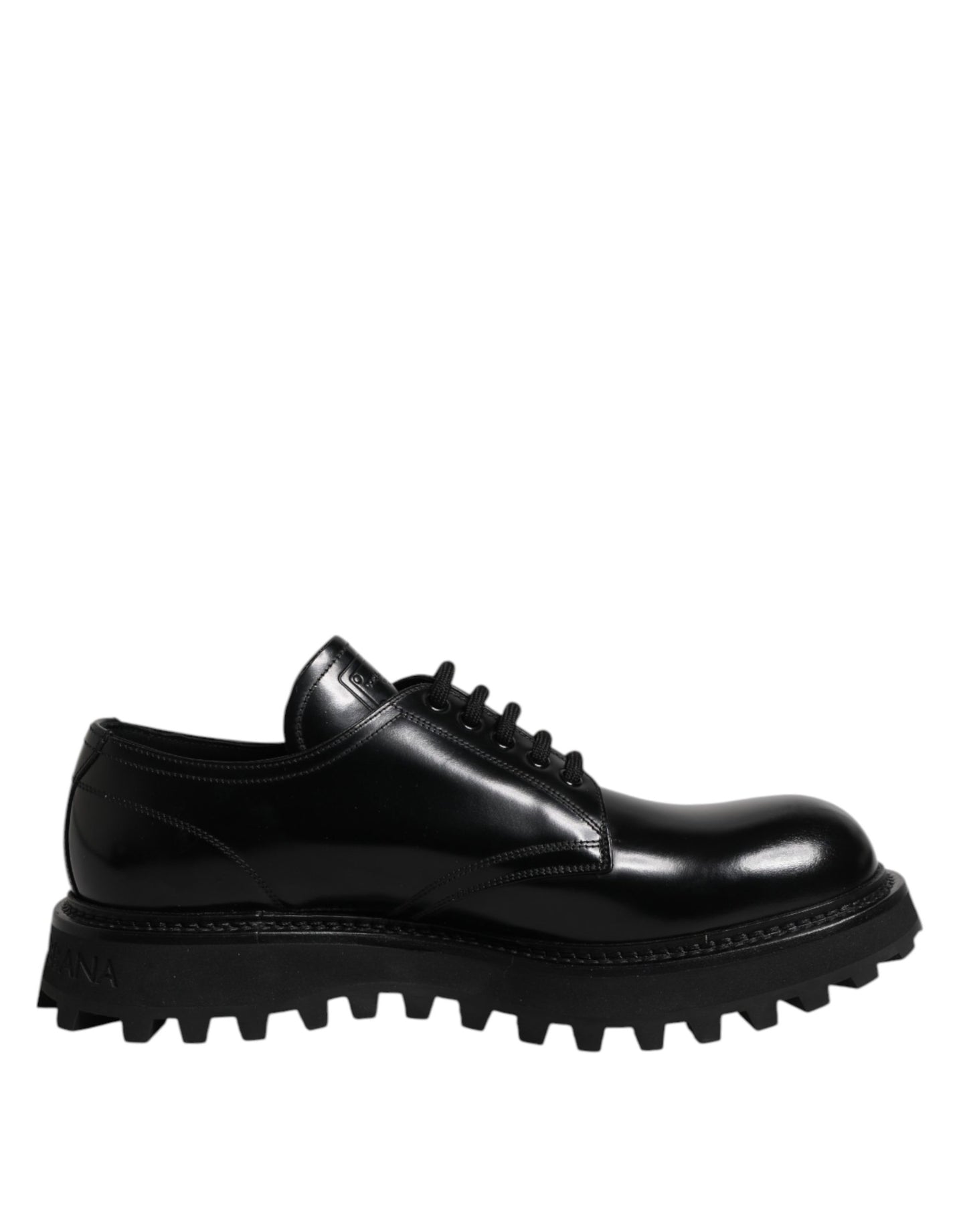 Dolce & Gabbana Black Calf Leather Hi-Trekking Derby Shoes