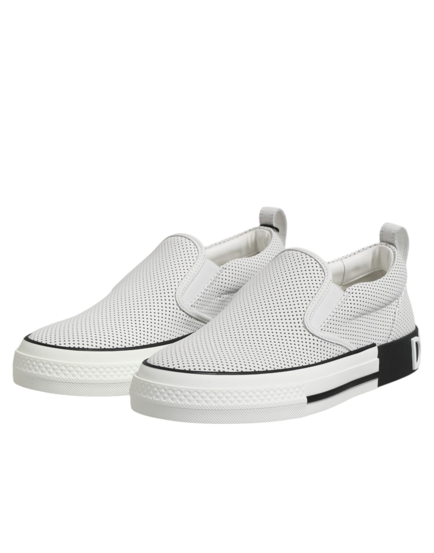 Dolce & Gabbana White Perforated Custom 2.Zero Sneakers Shoes