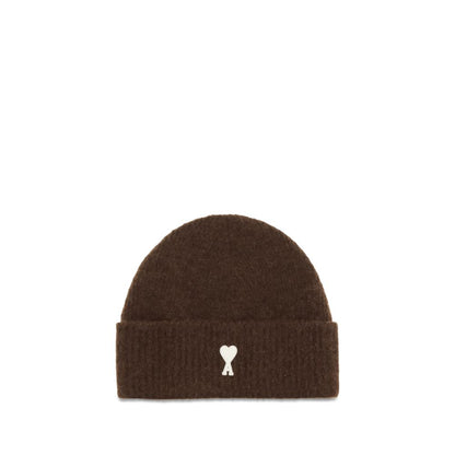 Ami Paris Brown Wool Oves Aries Beanie