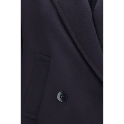 Max Mara Blue Wool Oves Aries Coat
