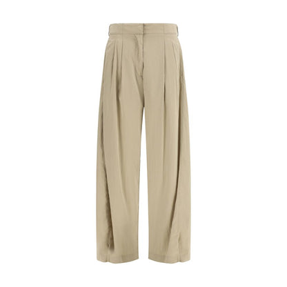 The Row Beige Silk Casual Pants