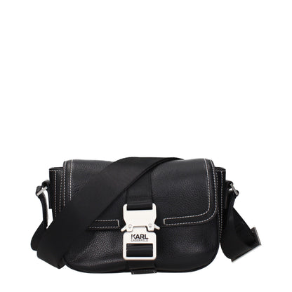 Karl Lagerfeld Black Leather Crossbody Bag