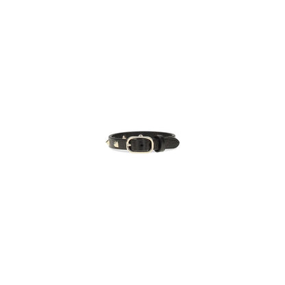Valentino Garavani Black Calf Leather Bos Taurus Bracelet