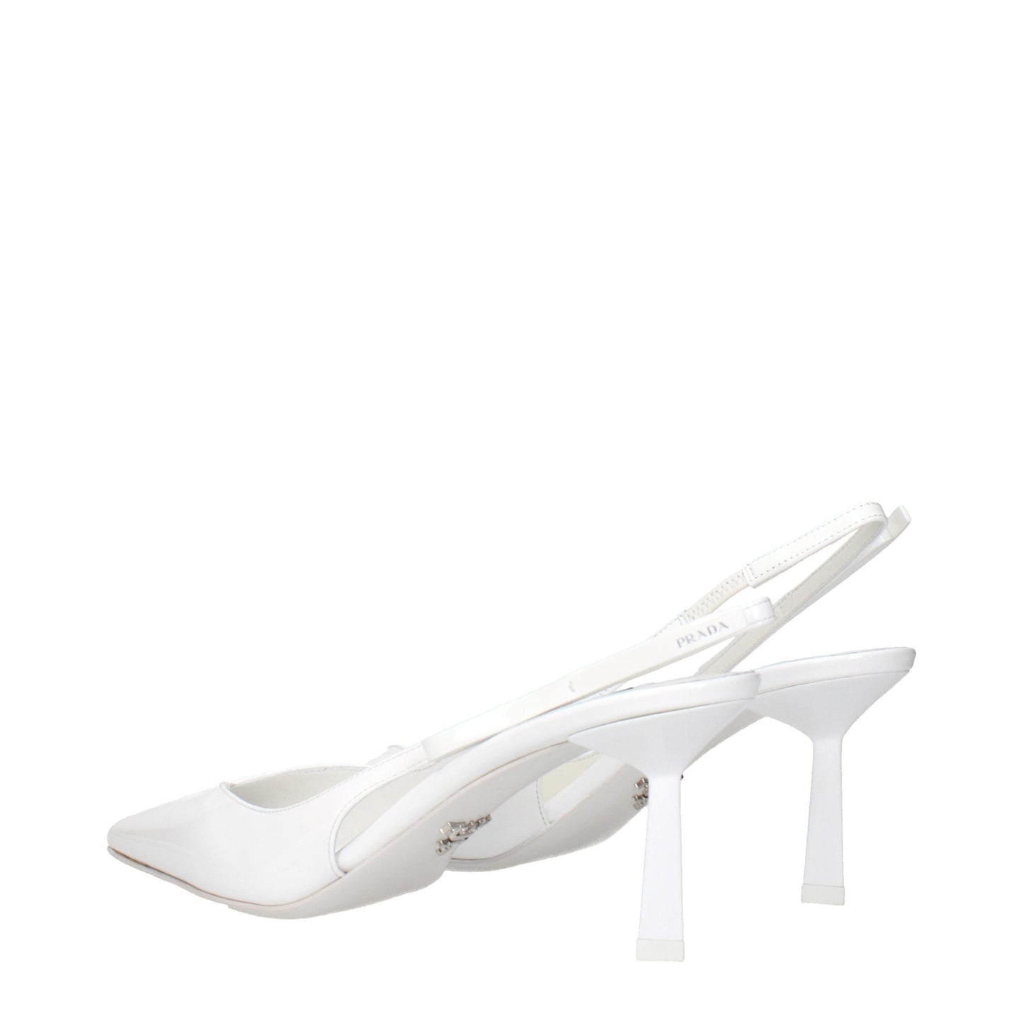 Prada White Leather High Heel Pumps