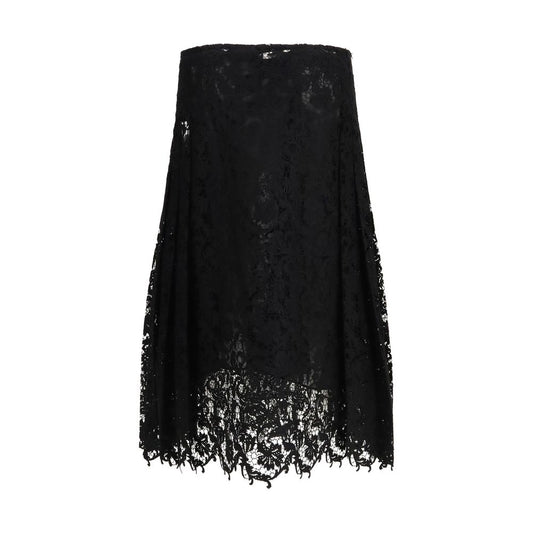 Fendi Black Silk Midi Skirt