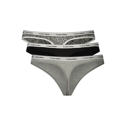 Calvin Klein Grey Cotton Womens Thong