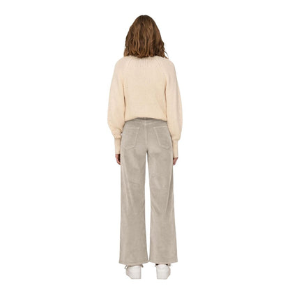 Only Beige Cotton Cropped Pants