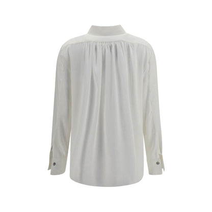 Ella White Silk Dress Shirt