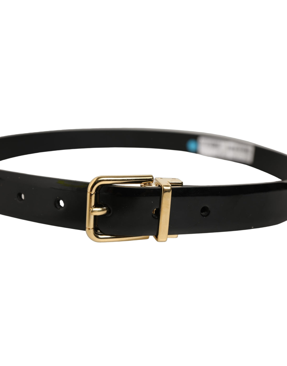 Dolce & Gabbana Gürtel aus schwarzem Leder mit goldfarbener Schnalle