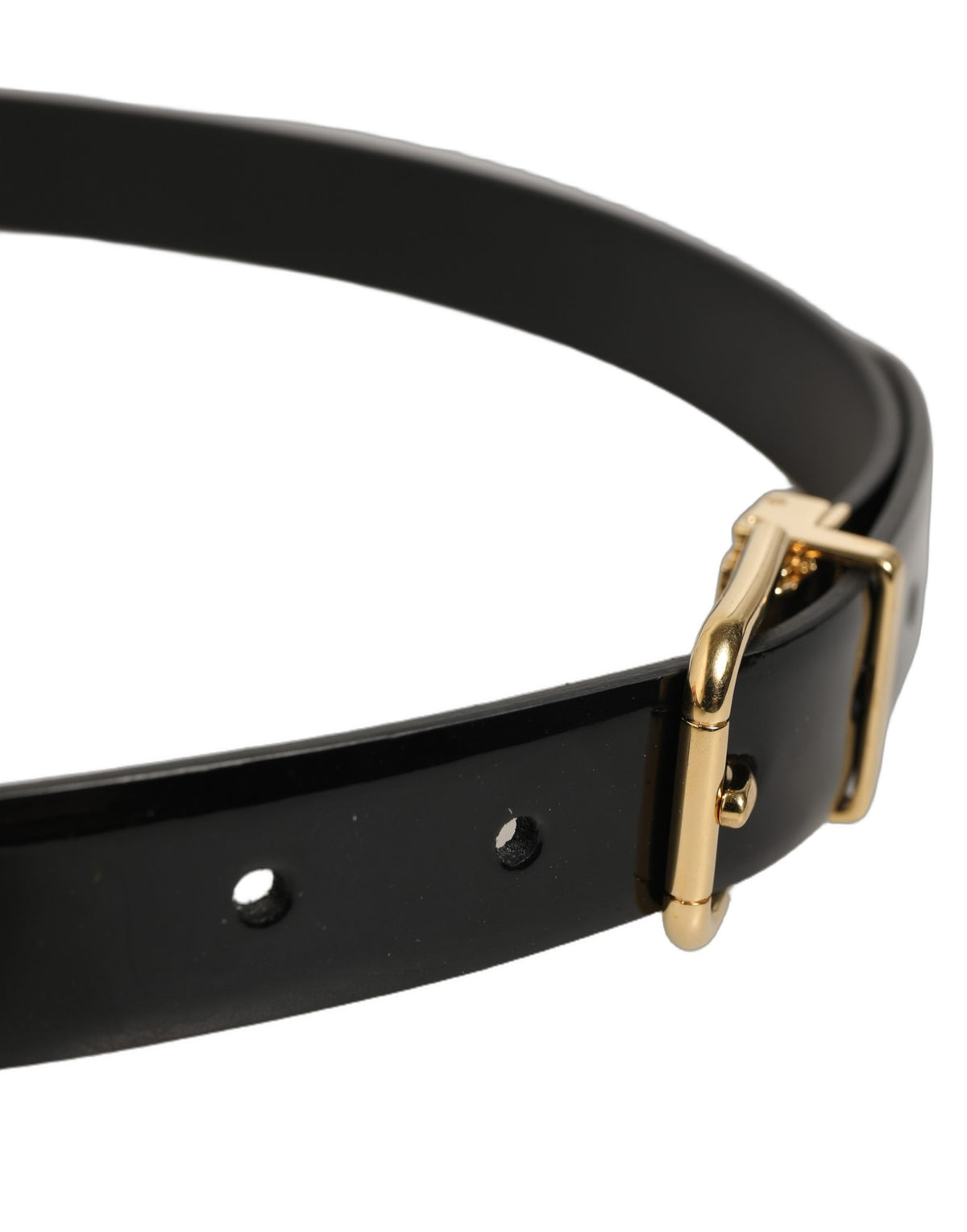 Dolce & Gabbana Gürtel aus schwarzem Leder mit goldfarbener Schnalle