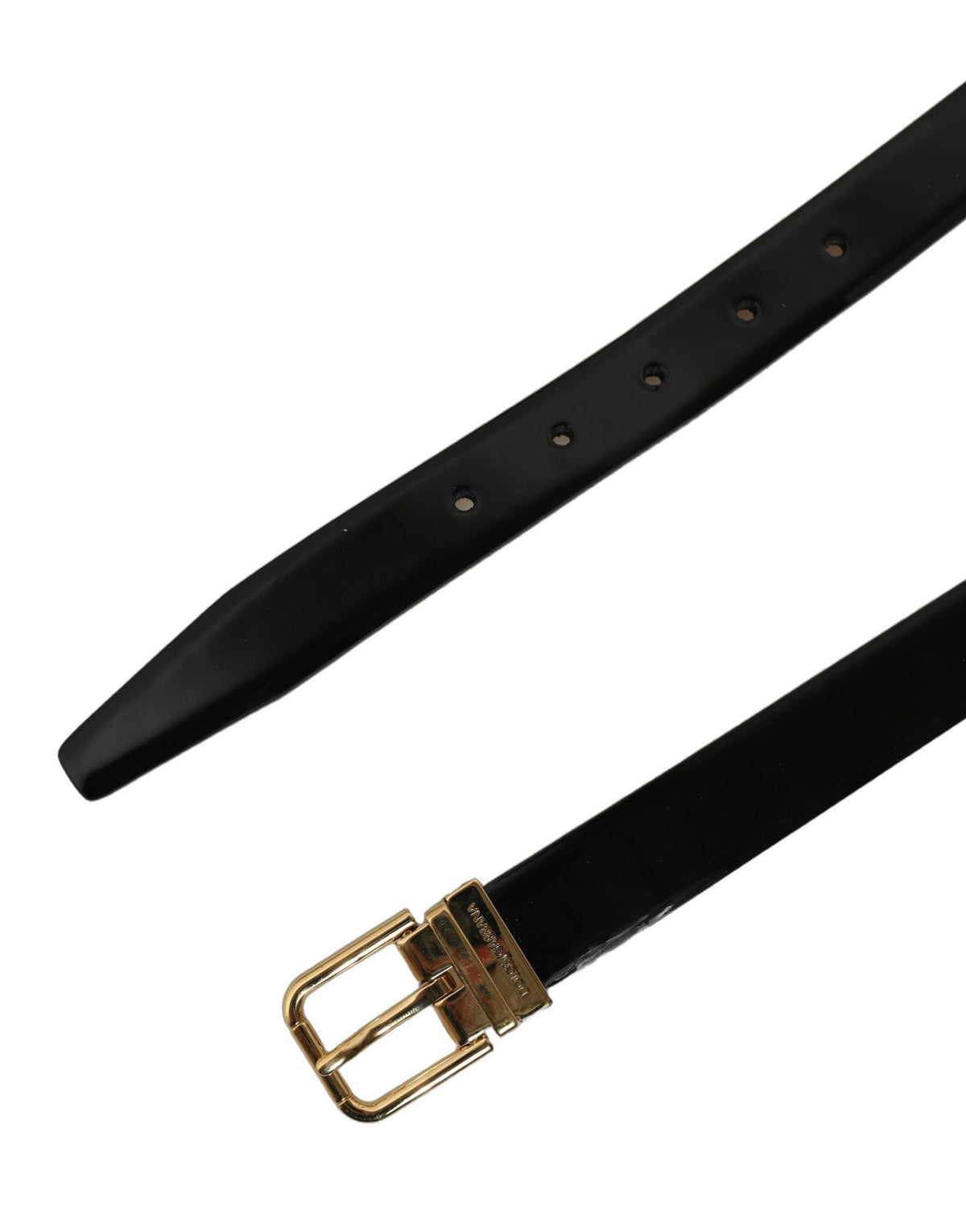 Dolce & Gabbana Gürtel aus schwarzem Leder mit goldfarbener Schnalle