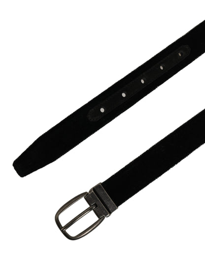 Dolce & Gabbana Black Cotton Metal Buckle Classic Men Belt
