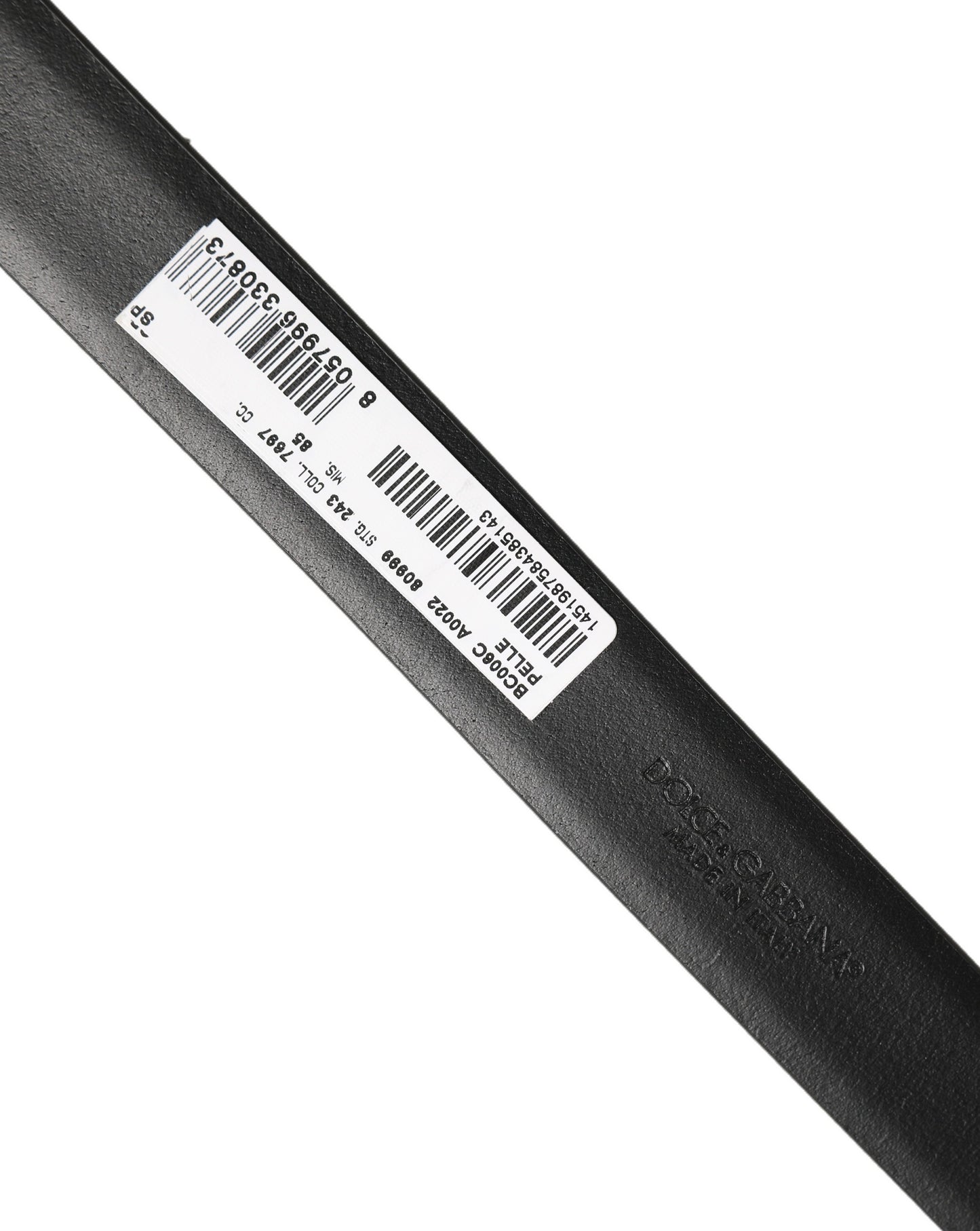 Dolce & Gabbana Black Classic Leather Silver Tone Buckle Belt