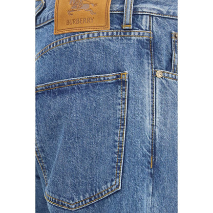 Burberry Blue Cotton Straight-Leg Jeans