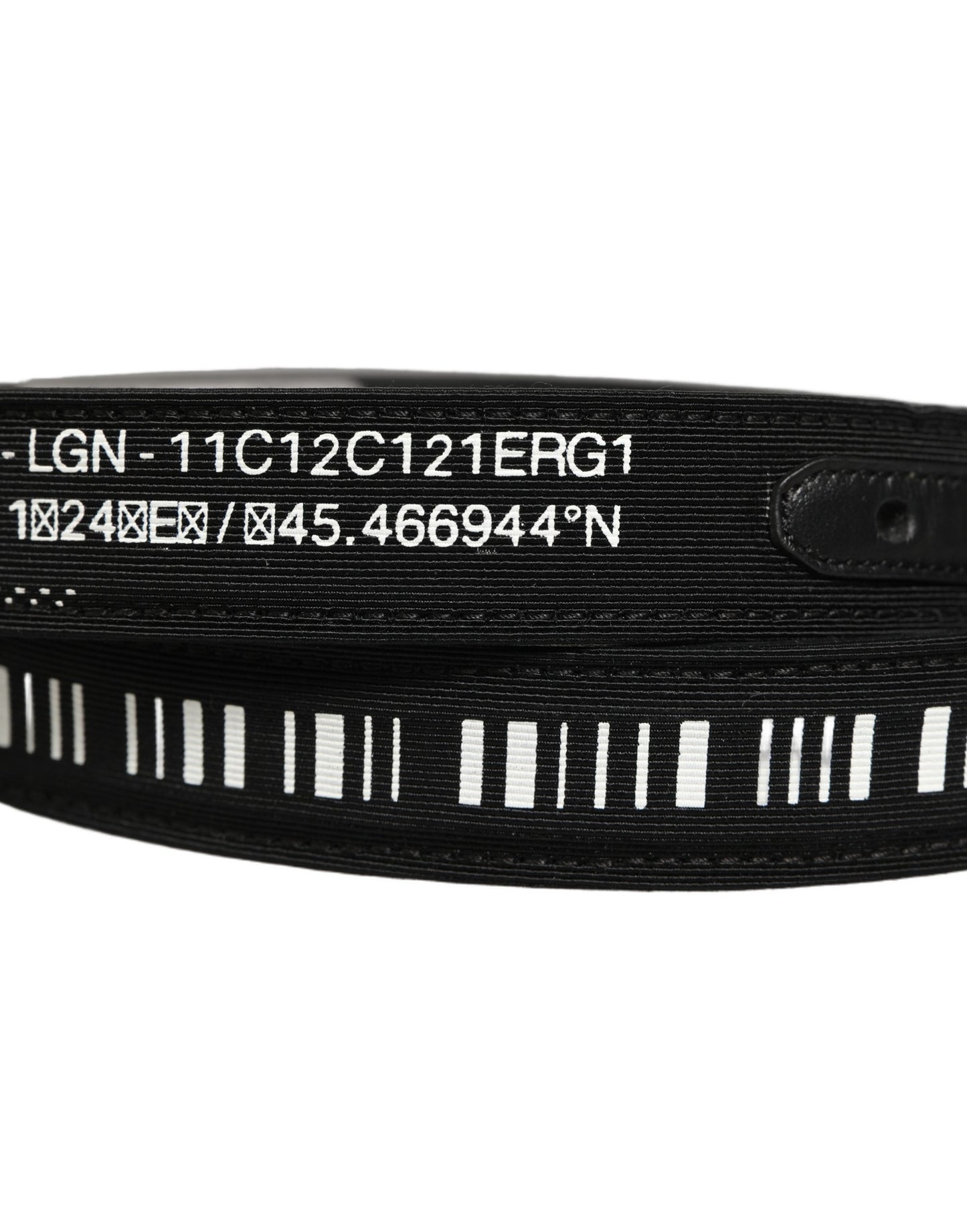 Dolce & Gabbana Black Fabric Leather Barcode Silver Buckle Belt