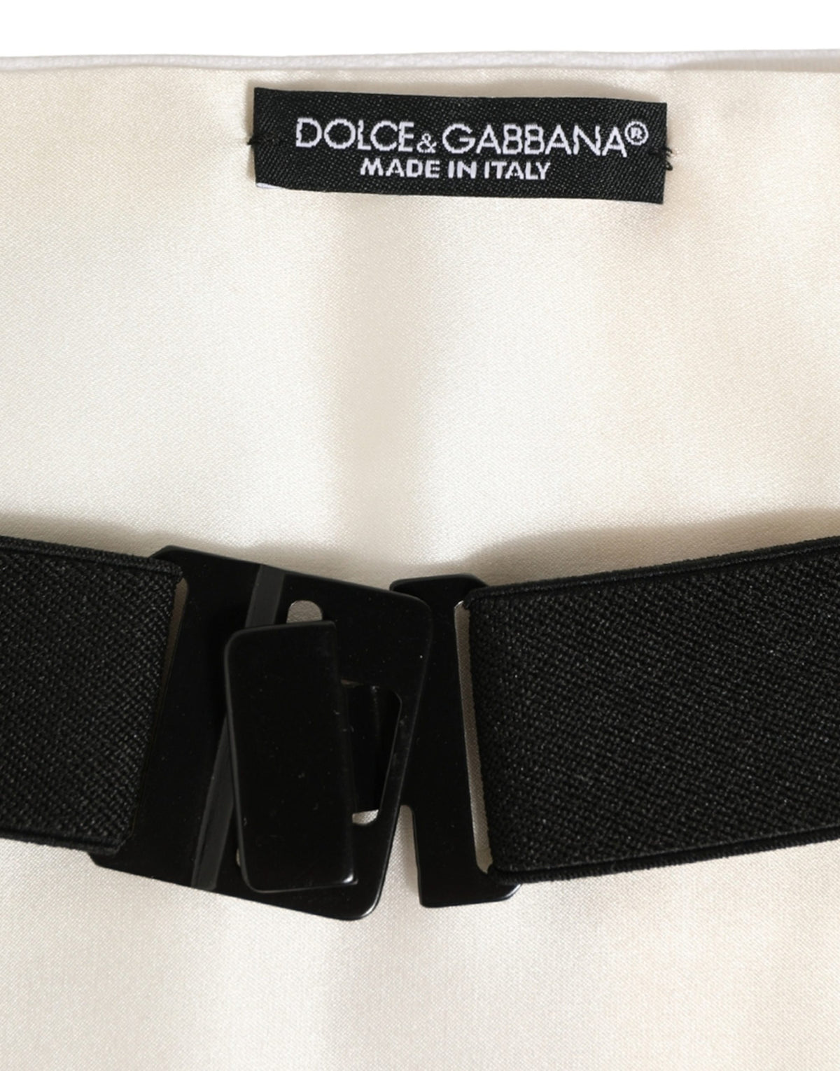 Dolce & Gabbana Weißer breiter Herren-Hüftgurt aus Baumwolle (Kummerbund)