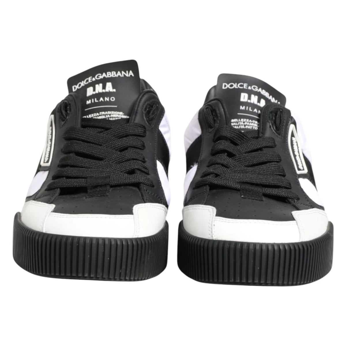 Dolce & Gabbana Schwarz Weiß MIAMI Low Top Herren-Sneakers Schuhe