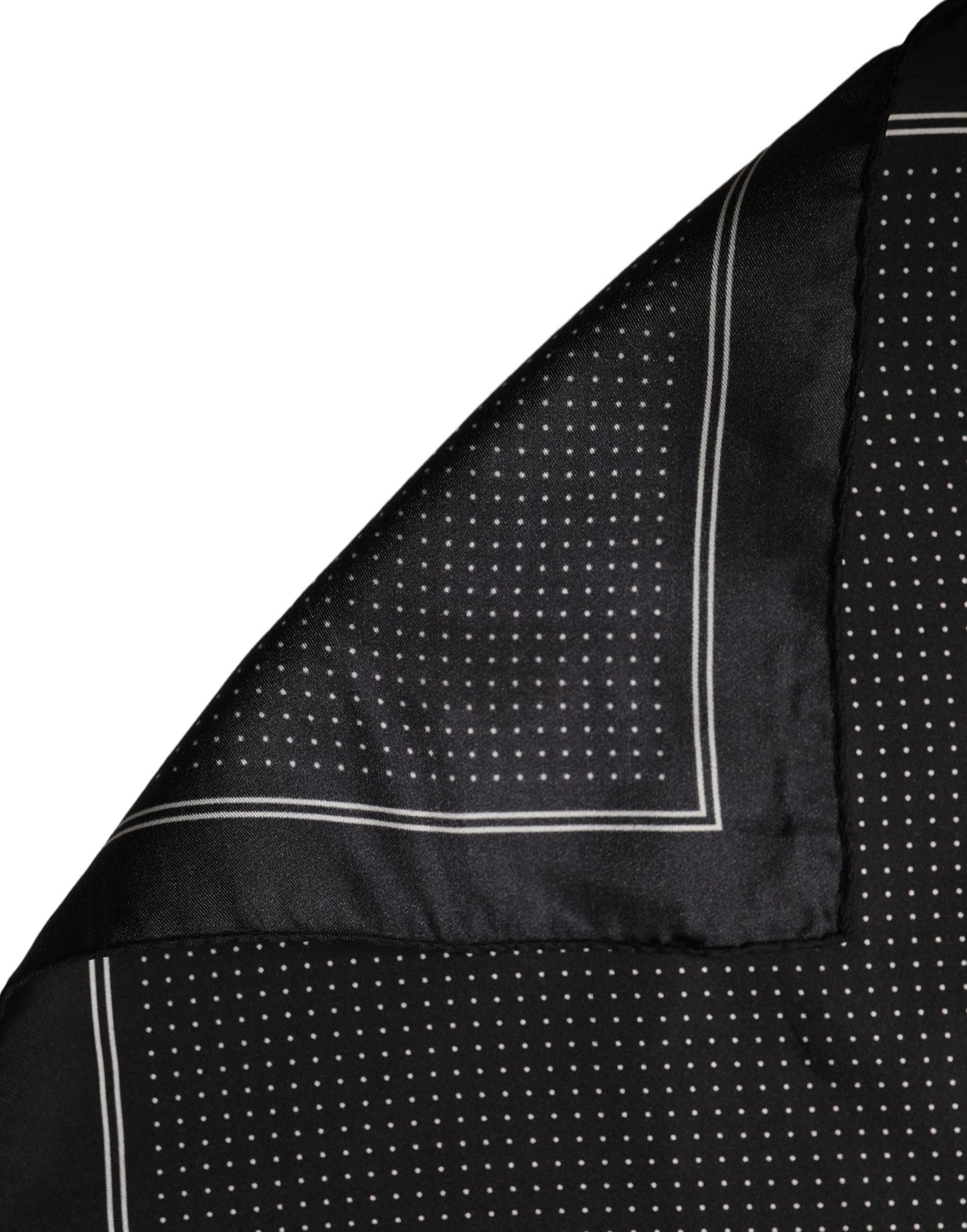 Dolce & Gabbana Black Polka Dot Pocket Square Foulard Scarf