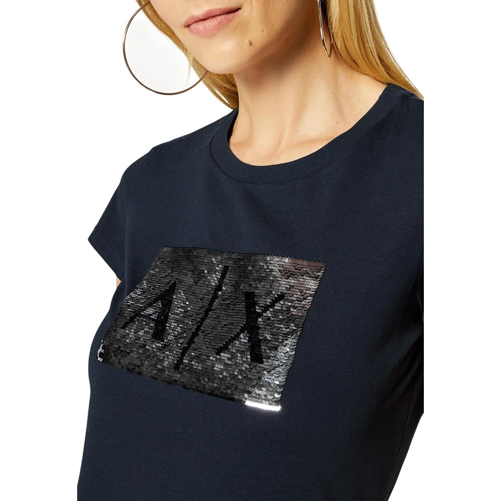 Armani Exchange Blue Cotton T-Shirt