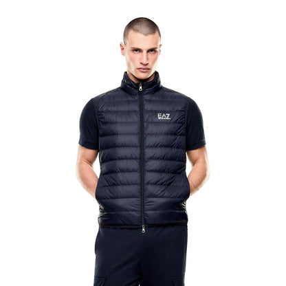 EA7 Emporio Armani Blue Polyamide Sleeveless Jacket